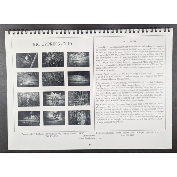 Clyde Butcher Photo Calendar 2010 Signed Big Cypress - Picture 5 of 5